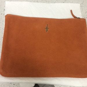 NWOT- Suede Boho Zip Pouch - Tan
